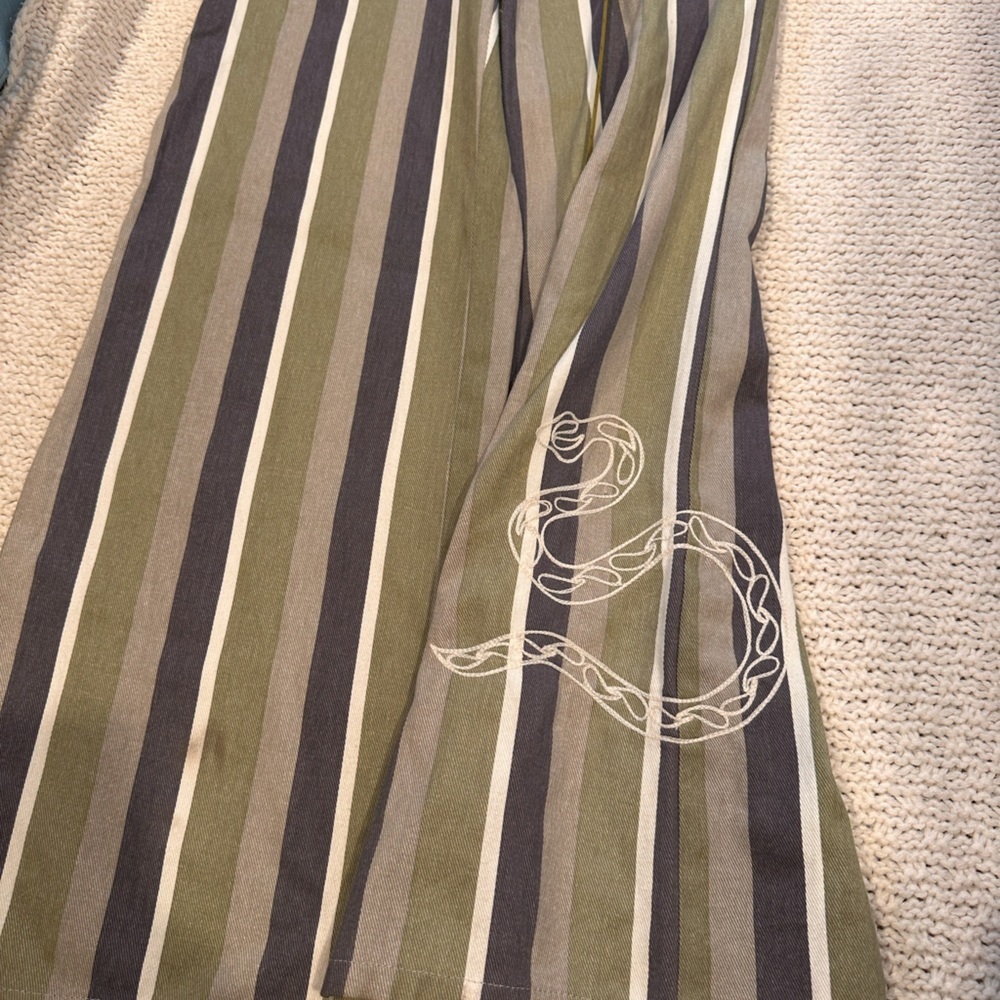 SAINT GERALDINE WOMENS Striped Overalls with Blue and Green Accents SMALL - Picture 6 of 10